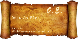 Osztián Elek névjegykártya